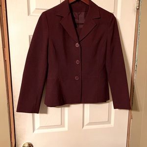 Women's Long Sleeve Tailored Blazer Dress Jacket - Burgundy